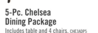 The Brick Chelsea 5-piece dining package with aqua chairs offer
