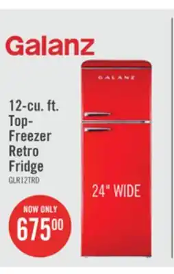 The Brick Galanz 12 cu. ft. top-freezer retro refrigerator - glr12trdefr offer