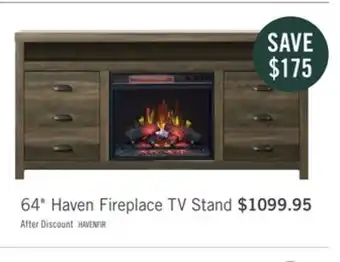 The Brick Haven 64 electric fireplace tv stand - brown offer