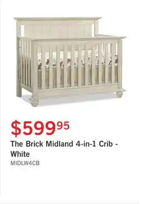 The Brick The brick midland 4-in-1 crib - white offer