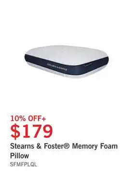 The Brick Stearns & foster memory foam pillow offer
