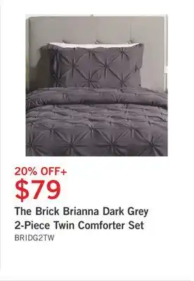 The Brick Brianna dark grey 2-piece twin comforter set offer