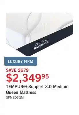 The Brick Tempur -support 3.0 medium queen mattress offer