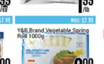 Nations Fresh Foods Y&b brand vegetable spring roll offer