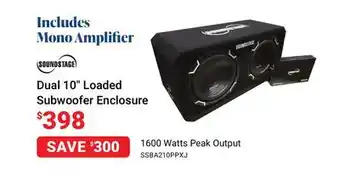 Visions Electronics Soundstage dual 10 loaded subwoofer enclosure offer