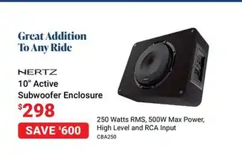 Visions Electronics Hertz 10 active subwoofer enclosure offer