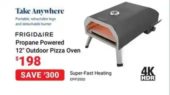Visions Electronics Frigidaire propane powered 12 outdoor pizza oven offer