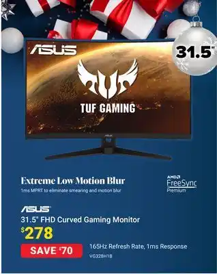 Visions Electronics Asus 31.5 fhd curved gaming monitor offer