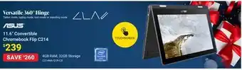 Visions Electronics Asus 11.6 convertible chromebook flip c214 offer