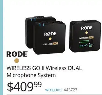 Vistek Rode wireless go ii wireless dual microphone system offer