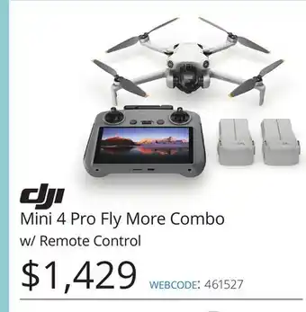 Vistek Dji mini 4 pro fly more combo w/remote control offer
