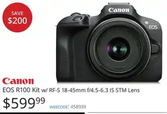 Vistek Canon eos r100 kit w/rf-s offer