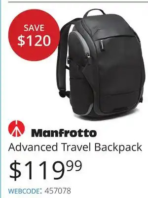 Vistek Manfrotto advanced travel backpack offer