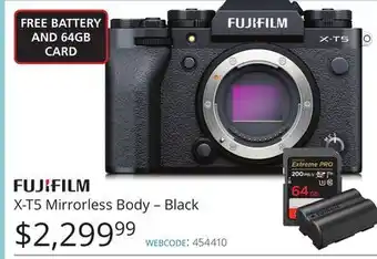 Vistek Fujifilm x-t5 mirrorless body-black offer