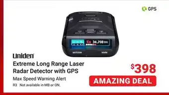 Visions Electronics Uniden extreme long range laser radar detector with gps offer