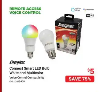 Visions Electronics Energizer connect smart led bulb white and multicolor offer