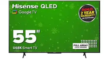 Visions Electronics Hisense google u68k smart tv 55 offer