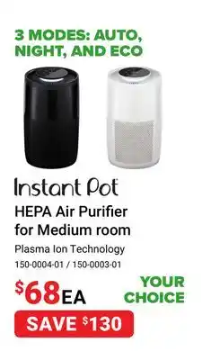 Visions Electronics Instant pot hepa air purifier for medium room offer