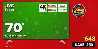Visions Electronics Jvc roku 70 ec3526 smart tv offer