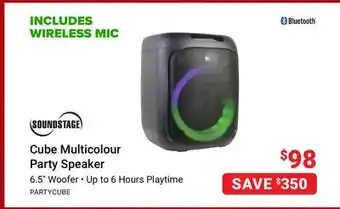 Visions Electronics Soundstage cube multicolour party speaker offer