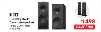 Visions Electronics Kef hi-fidelity uni-q tower loudspeakers offer