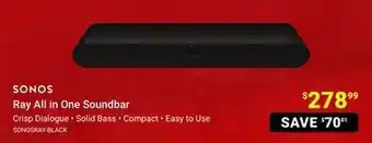 Visions Electronics Sonos - ray all in one soundbar offer