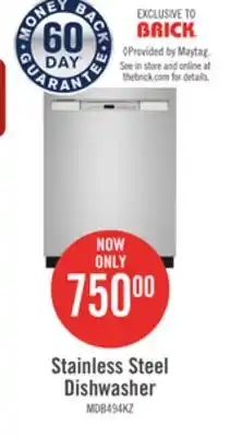 The Brick Maytag front-control dishwasher with dual power filtration - mdb4949skz offer