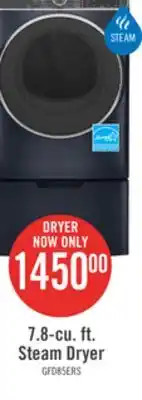 The Brick Ge 7.8 cu. ft. front load electric dryer with wi-fi washer link and sanitize offer