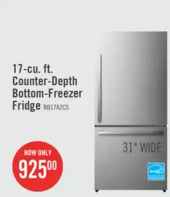 The Brick Hisense 17 cu. ft. counter-depth bottom-mount refrigerator - rb17a2cse offer