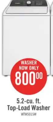 The Brick Whirlpool 5.2 cu. ft. top-load washer with built-in faucet - wtw5015lw offer