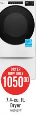 The Brick Whirlpool 7.4 cu. ft. electric dryer with wrinkle shield - ywed5605mw offer