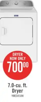 The Brick Maytag 7 cu. ft. electric dryer with wrinkle prevent - ymed4500mw offer