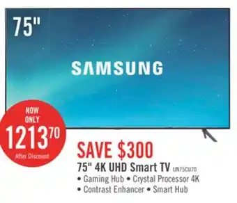 The Brick Samsung 75 cu7000 4k crystal uhd tv offer
