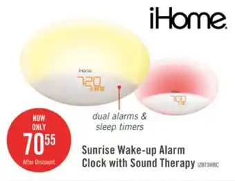 The Brick Ihome zenergy sunrise wake-up alarm clock with sound therapy - izbt110wft offer