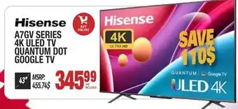 Centre Hi-Fi Hisense a7gv series 4k uled tv quantum dot google tv 43 offer