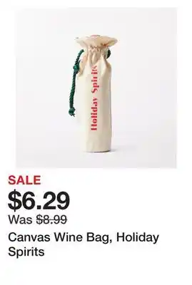 Chapters Indigo Canvas wine bag, holiday spirits offer