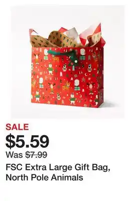 Chapters Indigo Fsc extra large gift bag, north pole animals offer