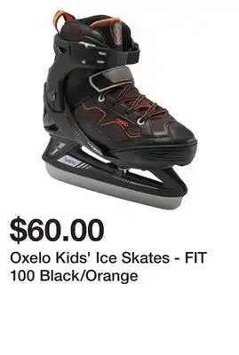Decathlon Oxelo kids' ice skates - fit 100 black/orange offer