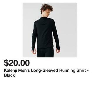 Decathlon Kalenji men's long-sleeved running shirt - black offer
