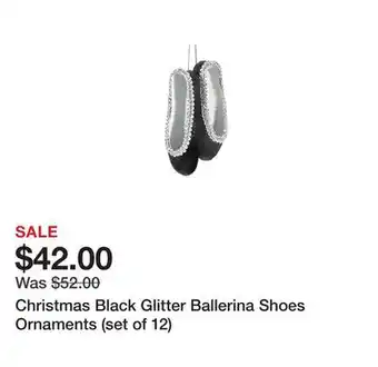 TSC Stores Christmas black glitter ballerina shoes ornaments (set of 12) offer