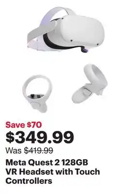 Best Buy Meta quest 2 128gb vr headset with touch controllers offer