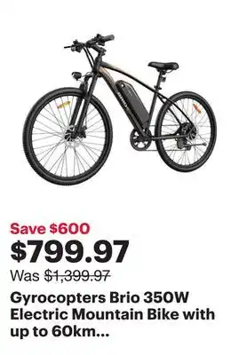 Best Buy Gyrocopters brio 350w electric mountain bike with up to 60km battery range - black - only at best buy offer