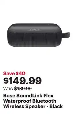 Best Buy Bose soundlink flex waterproof bluetooth wireless speaker - black offer