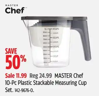 Canadian Tire Master chef 10-pc plastic stackable measuring cup set offer