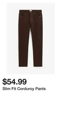 H&M Slim fit corduroy pants offer