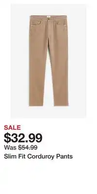 H&M Slim fit corduroy pants offer