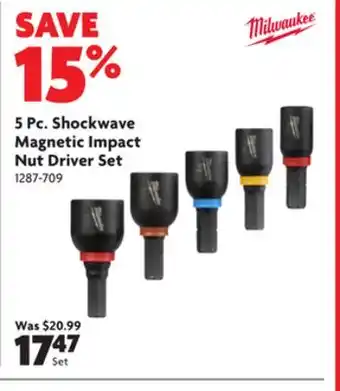 Home Hardware 5 pc. shockwave magnetic impact nut driver set offer