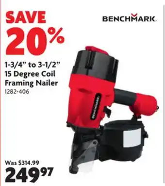 Home Hardware 1-3/4 to 3-1/2 15 degree coil framing nailer offer
