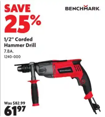 Home Hardware 1/2 corded hammer drill offer