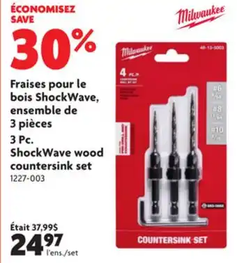 Home Hardware Shockwave wood countersink set offer